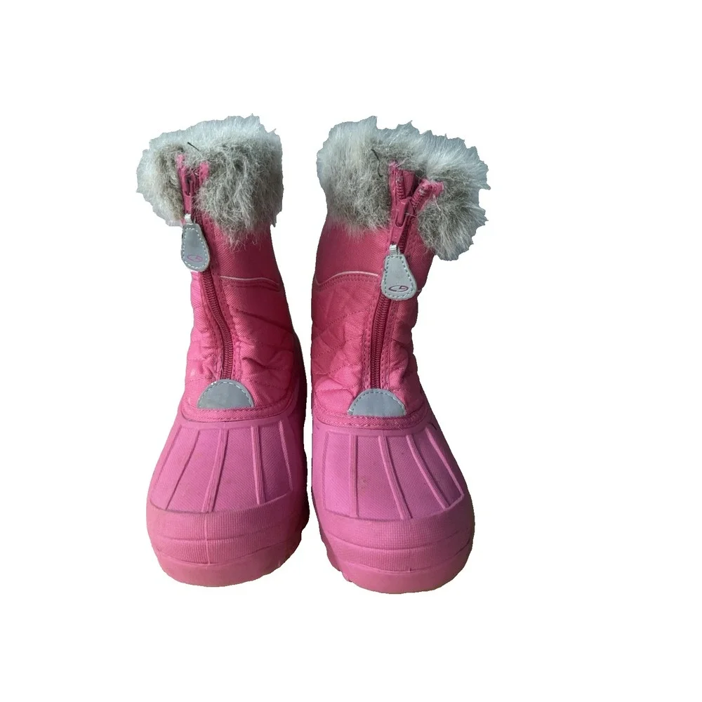 C9 Champion Toddler Girl's Thermolite -SZ 3 Pink Faux Fur‎ Trim Winter Boots
